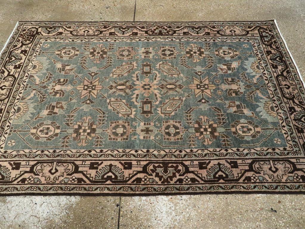 Annodato a mano Mid-20th Century Persian Malayer Accent Rug in vendita