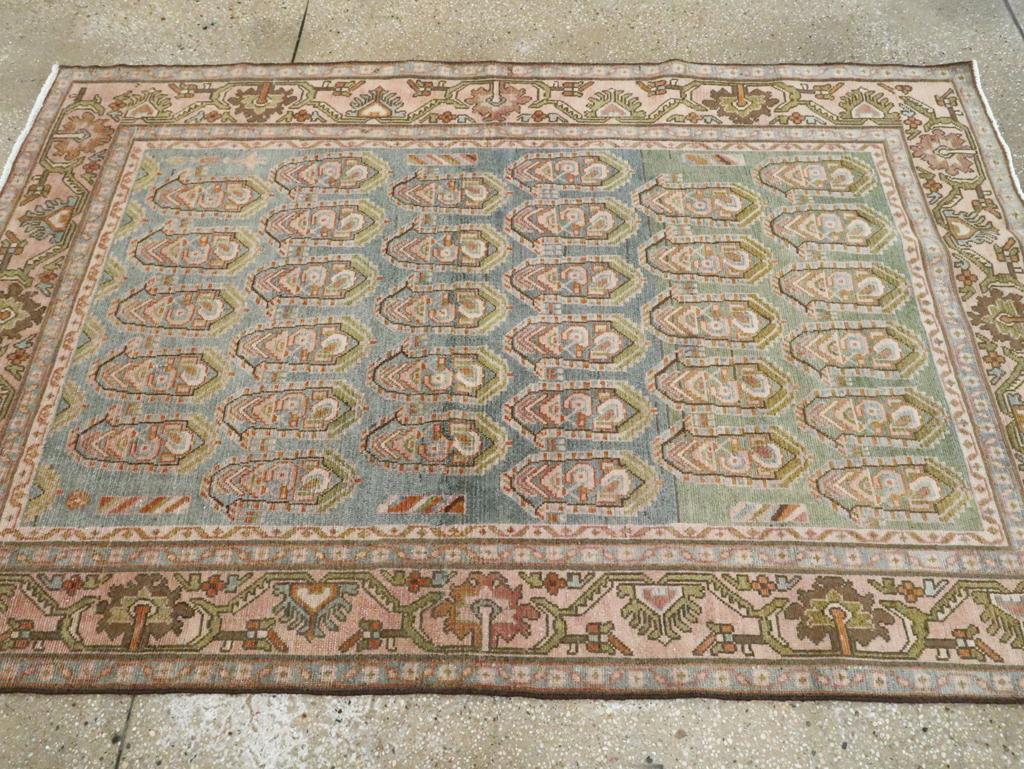 Mid-20th Century Persian Malayer Accent Rug (Handgeknüpft) im Angebot