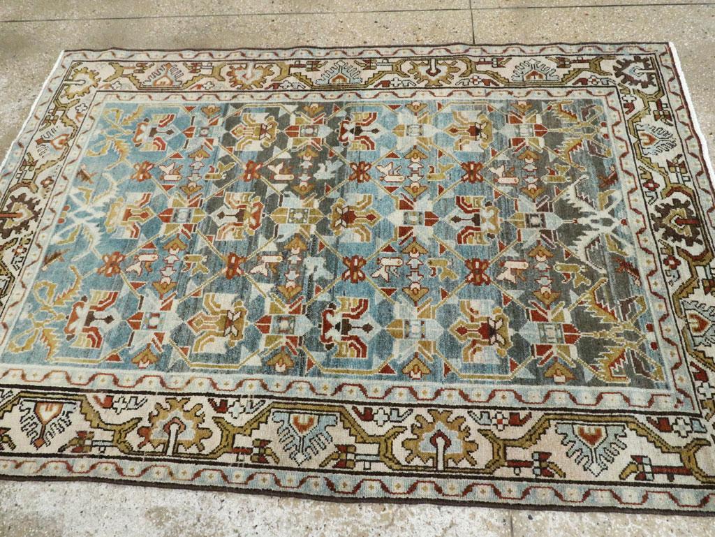 Mid-20th Century Persian Malayer Accent Rug (Handgeknüpft) im Angebot