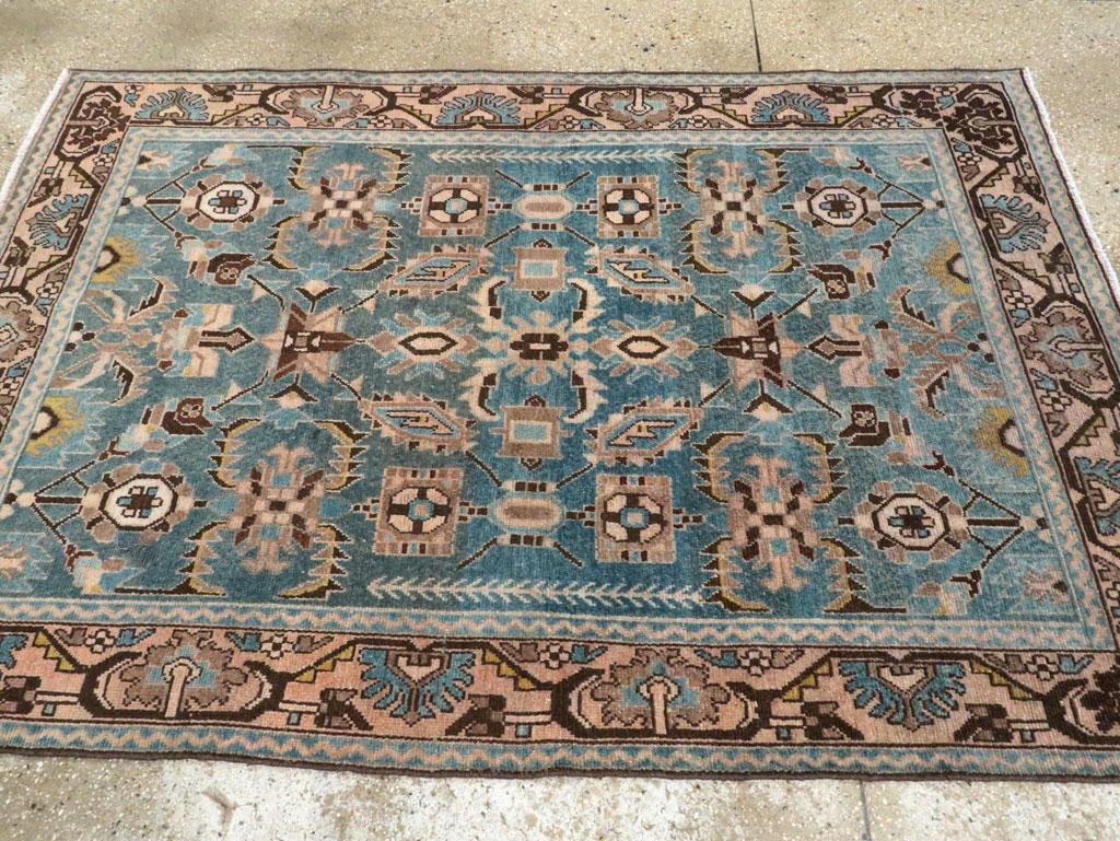 Noué à la main Mid-20th Century Persian Malayer Accent Rug en vente