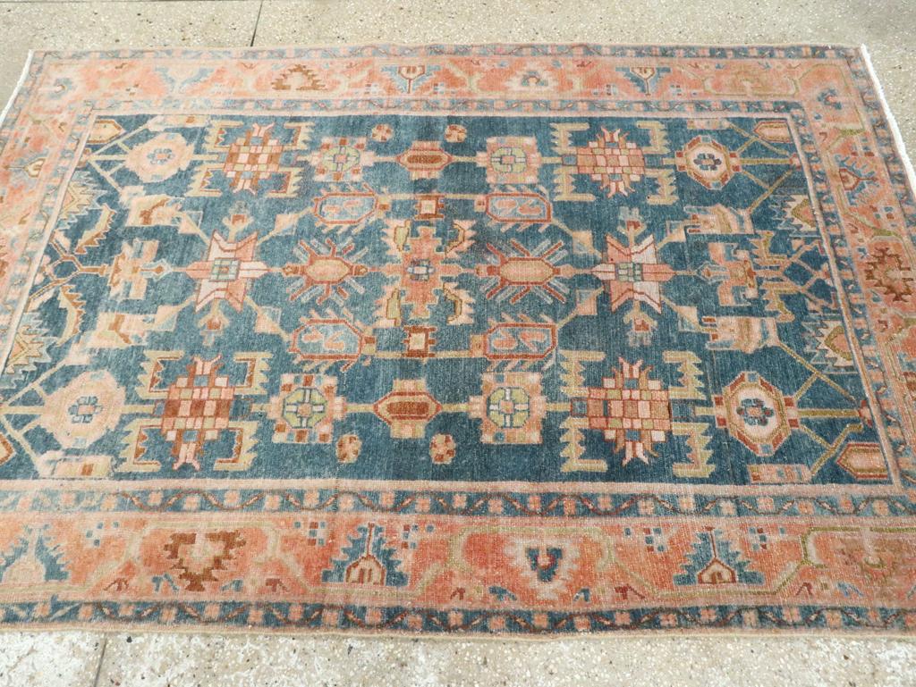 Mid-20th Century Persian Malayer Accent Rug In Excellent Condition For Sale In New York, NY