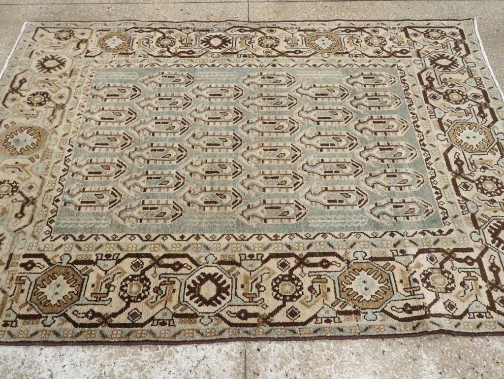 Mid-20th Century Persian Malayer Accent Rug In Excellent Condition For Sale In New York, NY