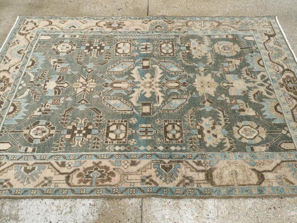 Mid-20th Century Persian Malayer Accent Rug In Excellent Condition For Sale In New York, NY