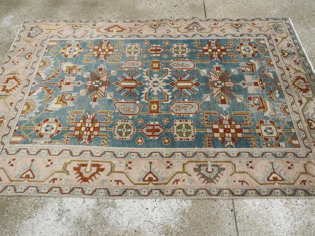 Mid-20th Century Persian Malayer Accent Rug In Excellent Condition For Sale In New York, NY