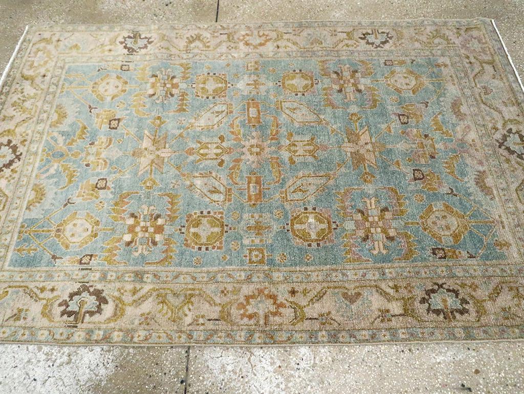 Mid-20th Century Persian Malayer Accent Rug In Excellent Condition For Sale In New York, NY