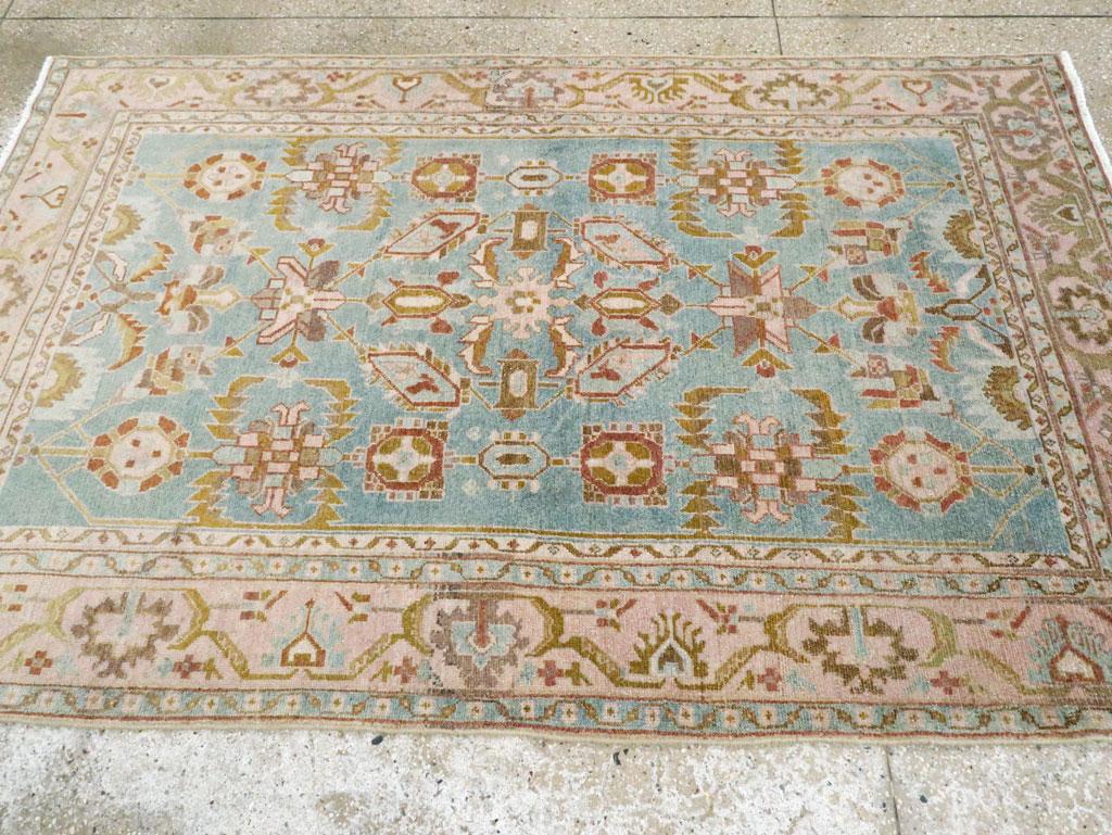 Mid-20th Century Persian Malayer Accent Rug In Excellent Condition For Sale In New York, NY
