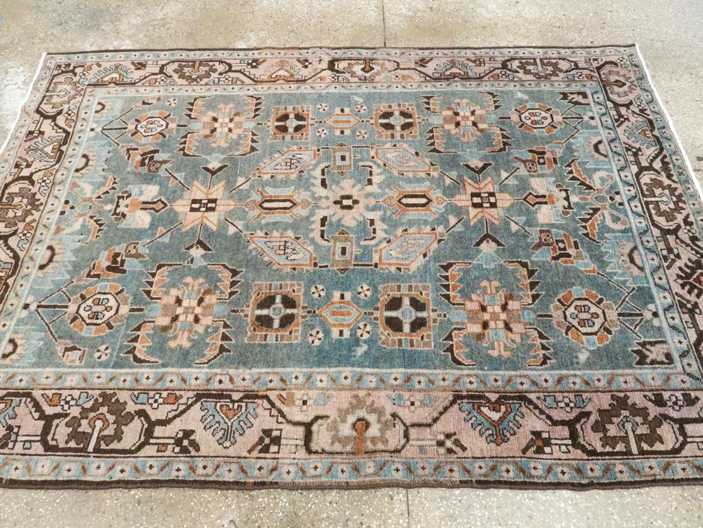Mid-20th Century Persian Malayer Accent Rug In Excellent Condition For Sale In New York, NY