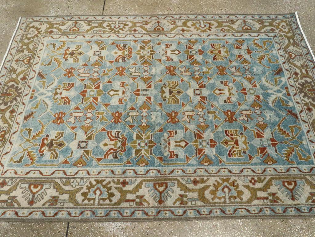 Mid-20th Century Persian Malayer Accent Rug In Excellent Condition For Sale In New York, NY