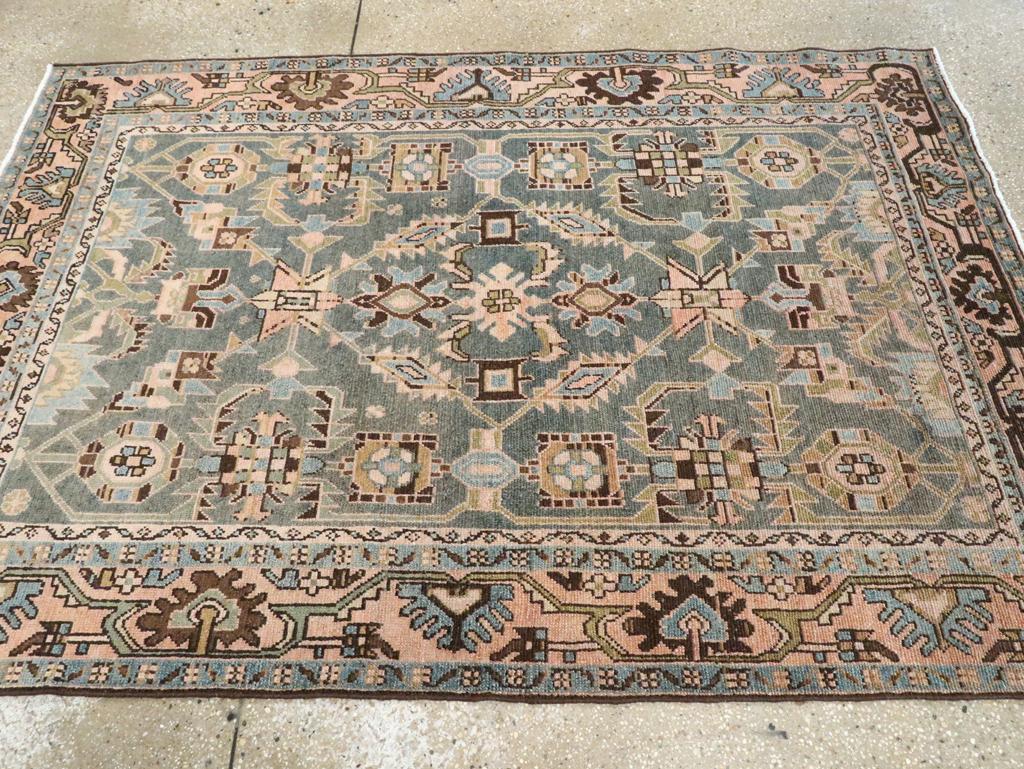 Mid-20th Century Persian Malayer Accent Rug In Excellent Condition For Sale In New York, NY