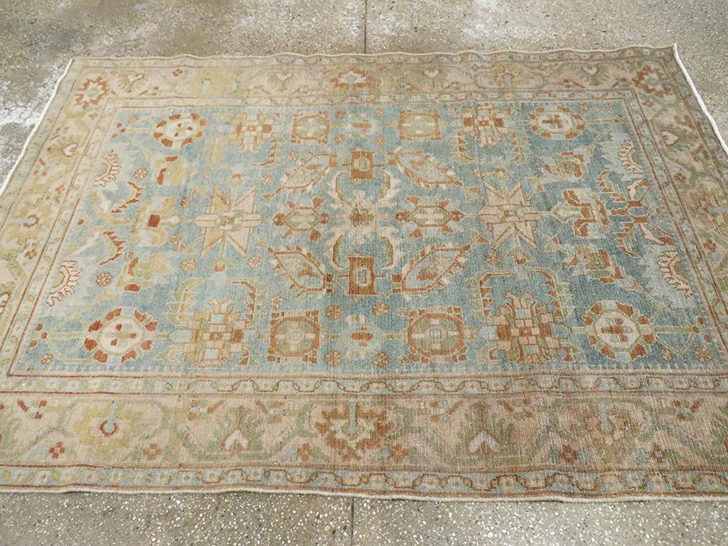 Mid-20th Century Persian Malayer Accent Rug In Excellent Condition For Sale In New York, NY