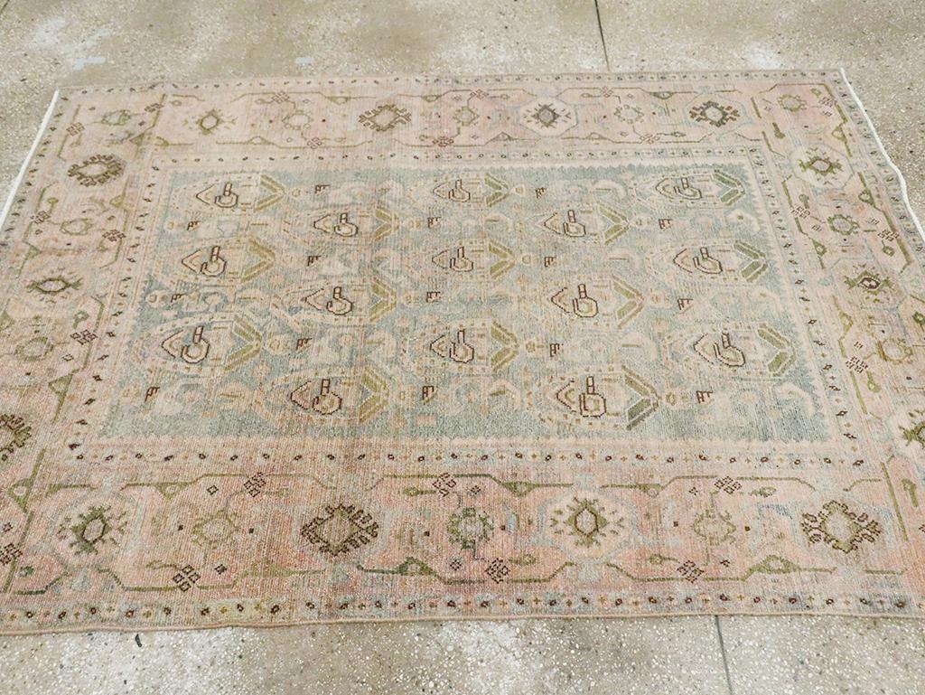 Mid-20th Century Persian Malayer Accent Rug In Excellent Condition For Sale In New York, NY