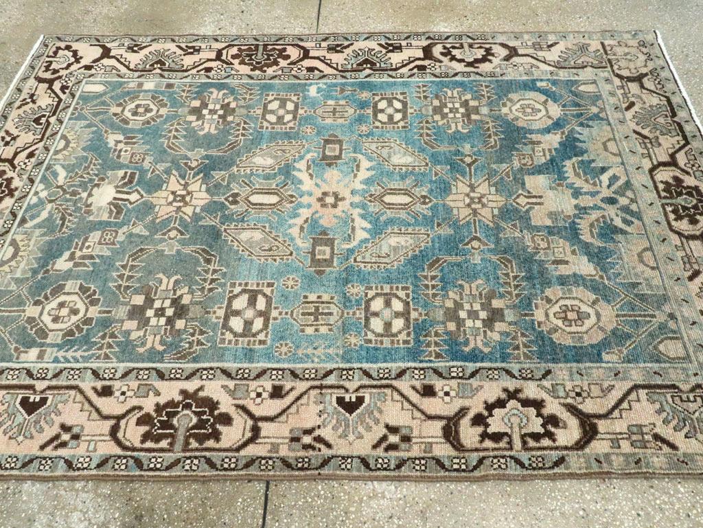 Mid-20th Century Persian Malayer Accent Rug In Excellent Condition For Sale In New York, NY