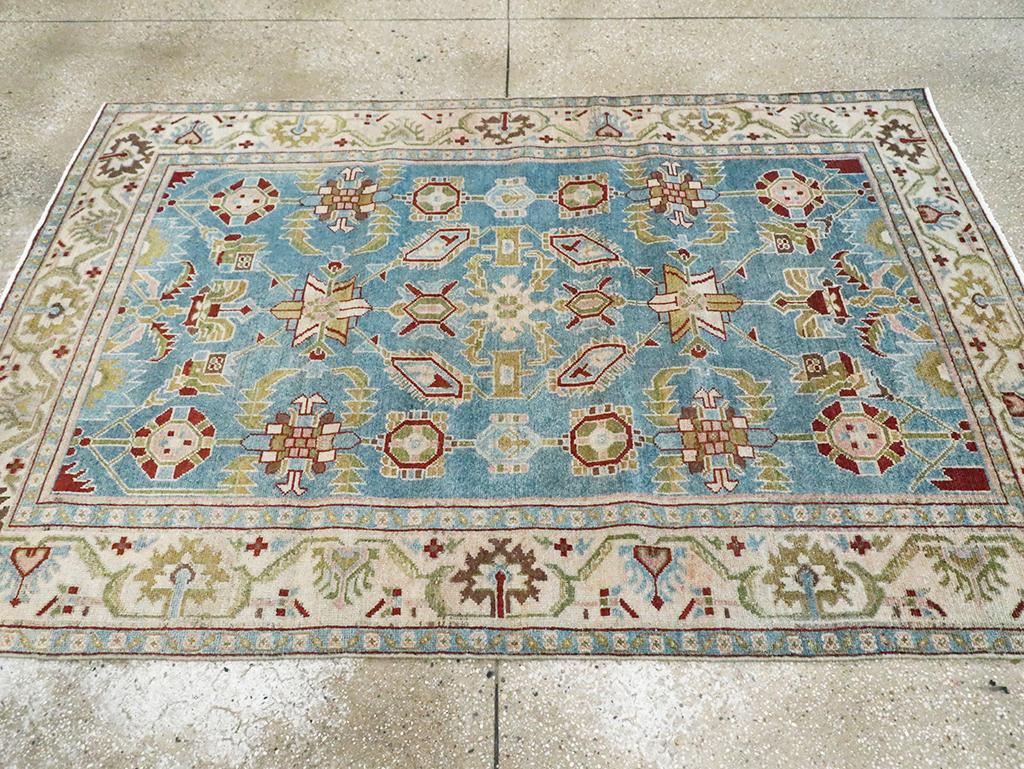 Mid-20th Century Persian Malayer Accent Rug In Excellent Condition For Sale In New York, NY