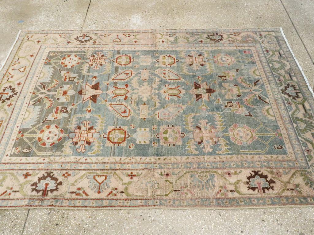 Mid-20th Century Persian Malayer Accent Rug In Excellent Condition For Sale In New York, NY