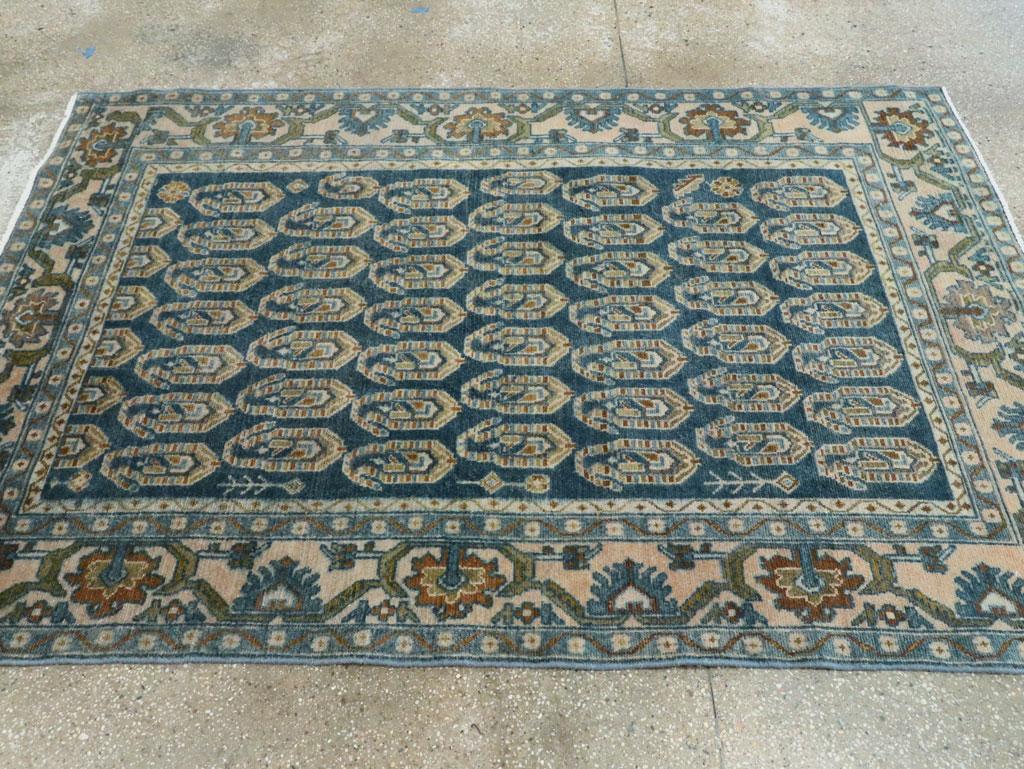Mid-20th Century Persian Malayer Accent Rug In Excellent Condition For Sale In New York, NY