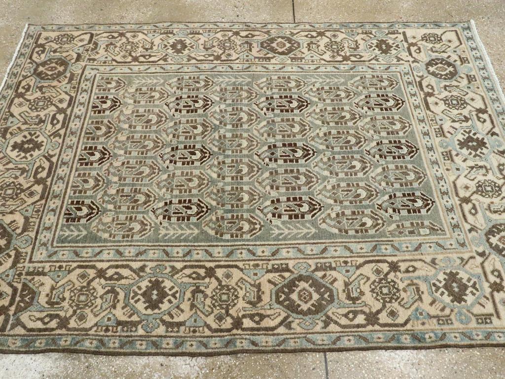 Mid-20th Century Persian Malayer Accent Rug In Excellent Condition For Sale In New York, NY