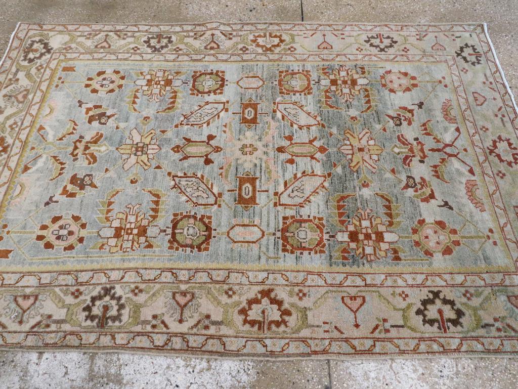 Mid-20th Century Persian Malayer Accent Rug In Excellent Condition For Sale In New York, NY