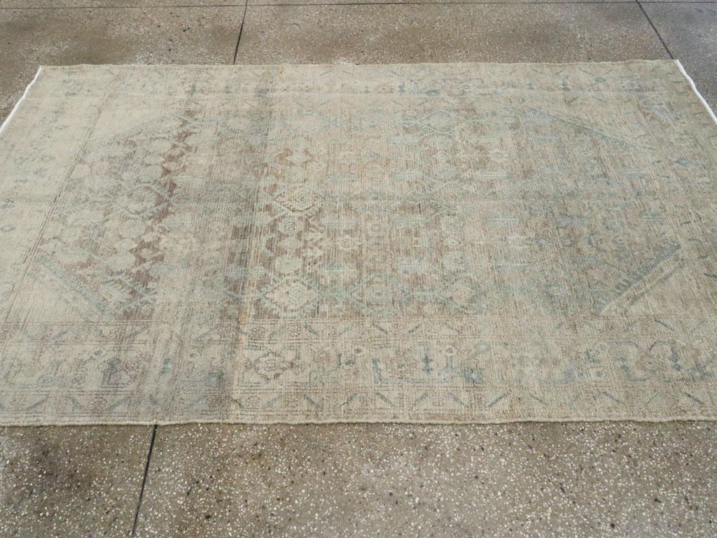 Mid-20th Century Persian Malayer Accent Rug In Excellent Condition For Sale In New York, NY