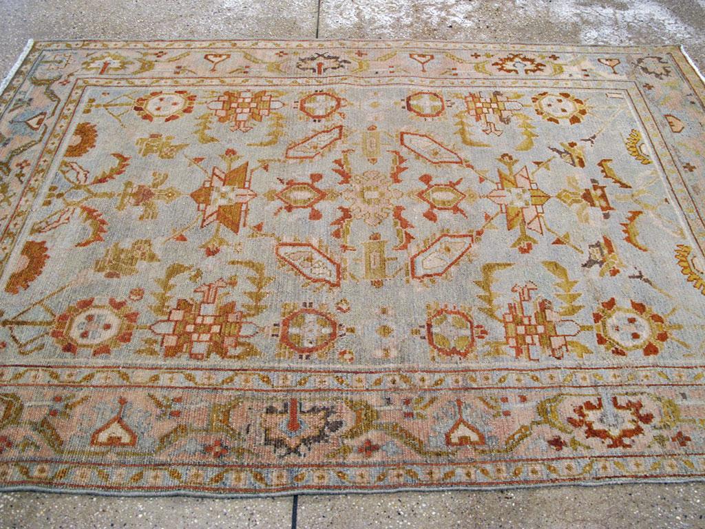 Mid-20th Century Persian Malayer Accent Rug im Zustand „Hervorragend“ im Angebot in New York, NY