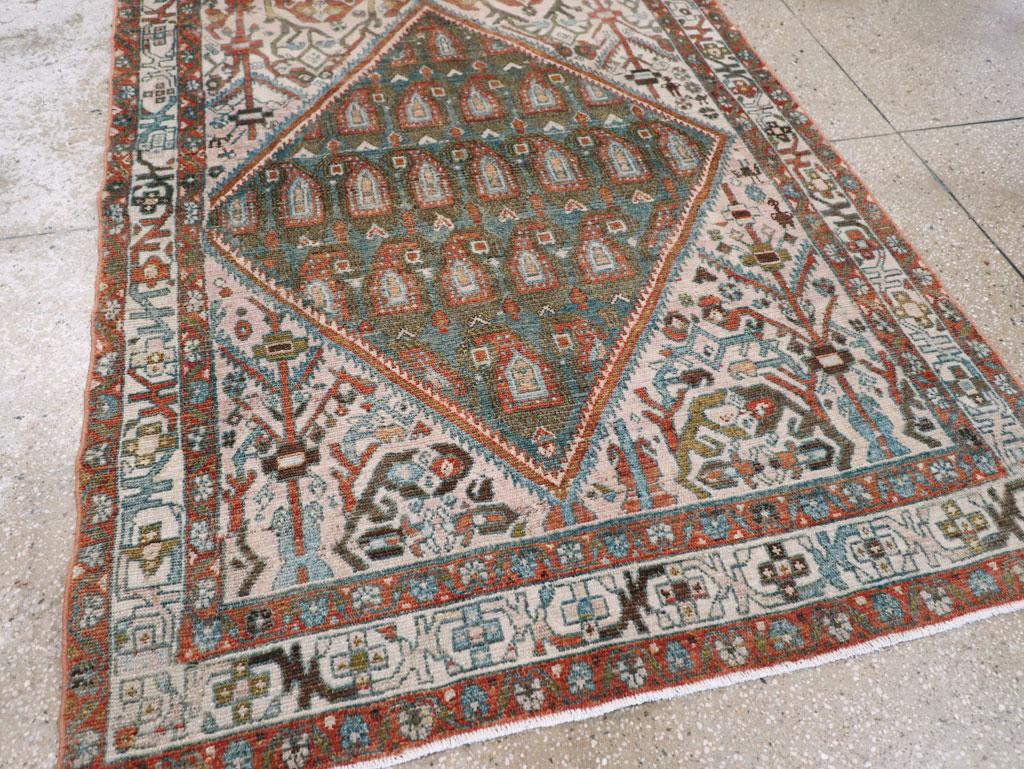 Wool Mid-20th Century Persian Malayer Accent Rug For Sale