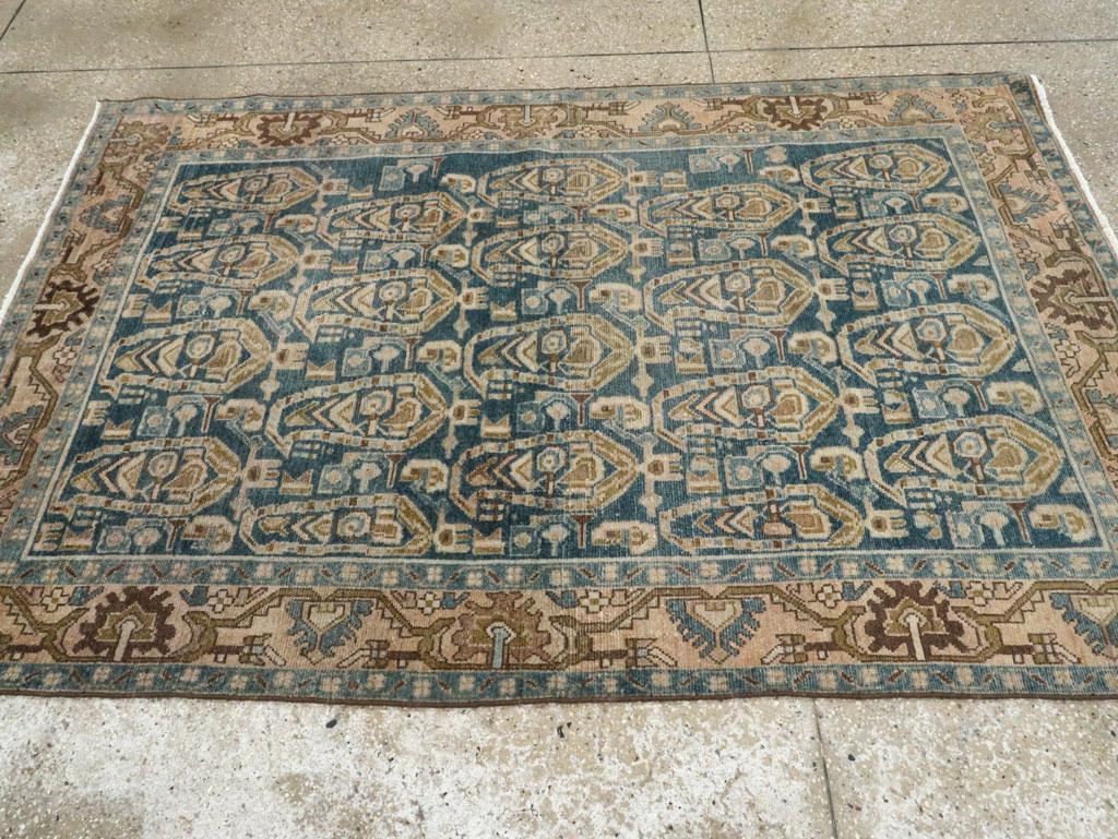 Wool Mid-20th Century Persian Malayer Accent Rug For Sale