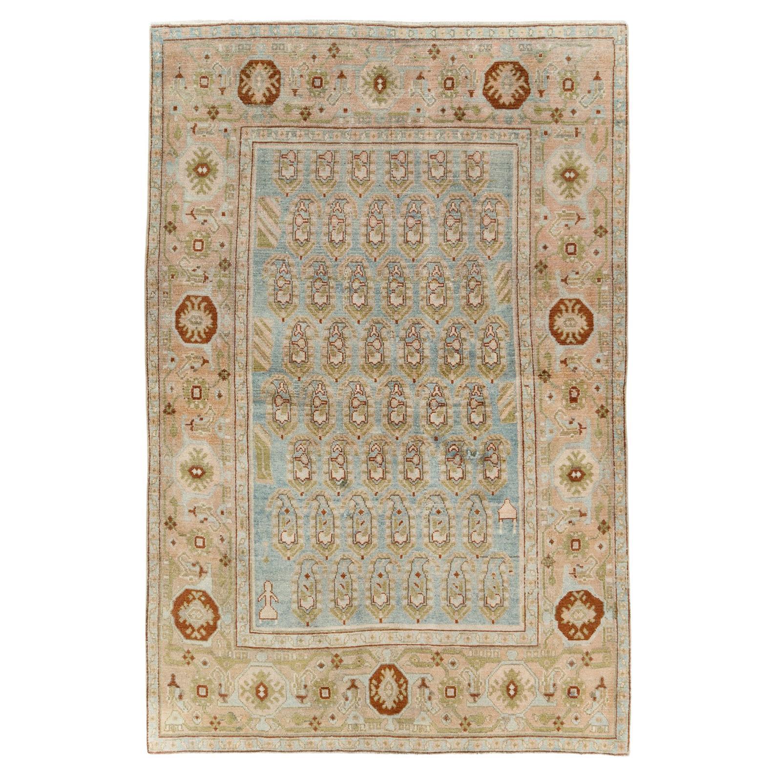 Mid-20th Century Persian Malayer Accent Rug For Sale