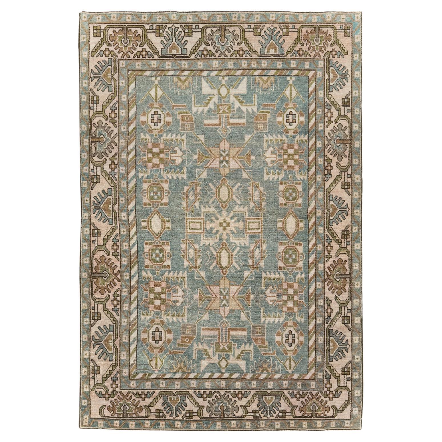 Mid-20th Century Persian Malayer Accent Rug For Sale