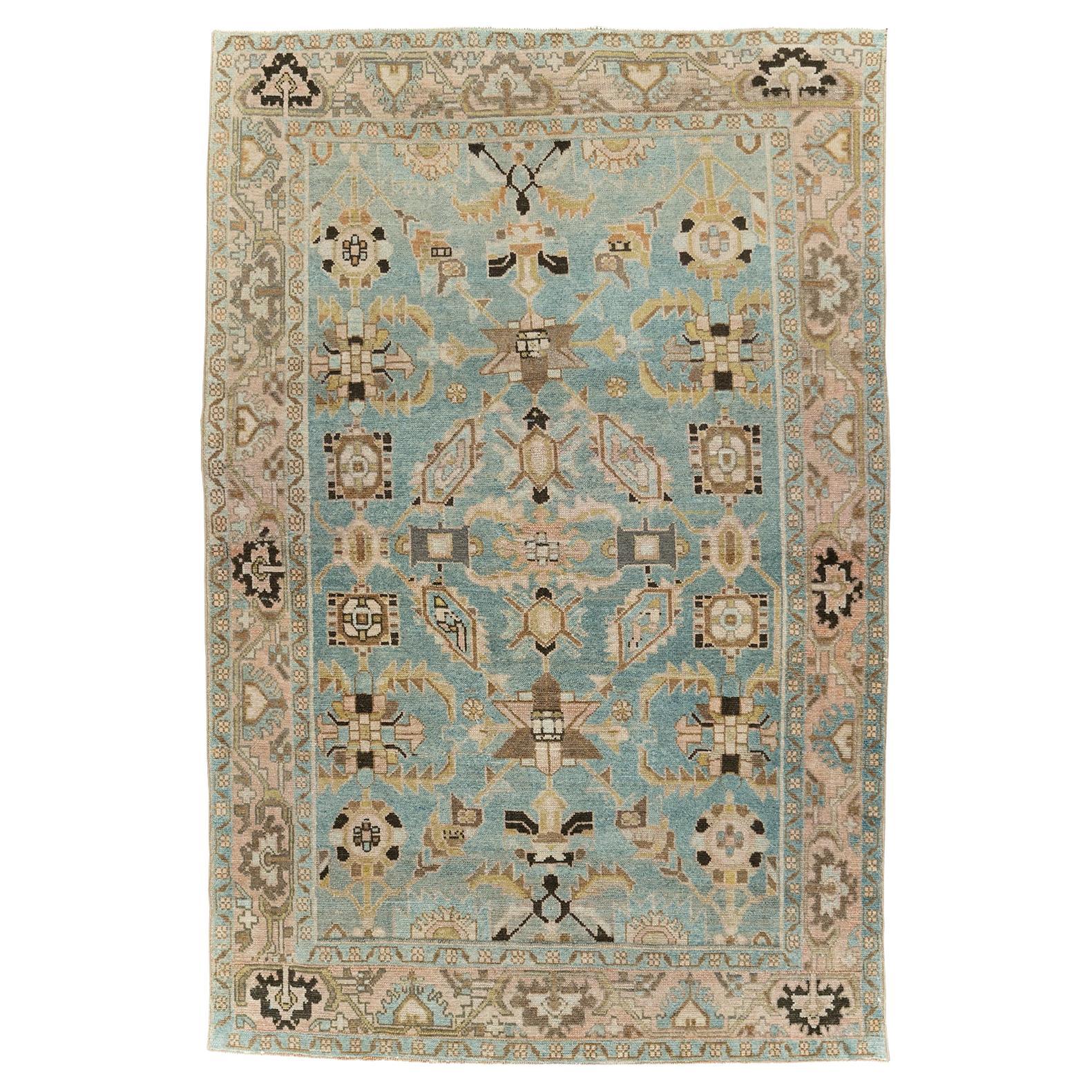Mid-20th Century Persian Malayer Accent Rug For Sale