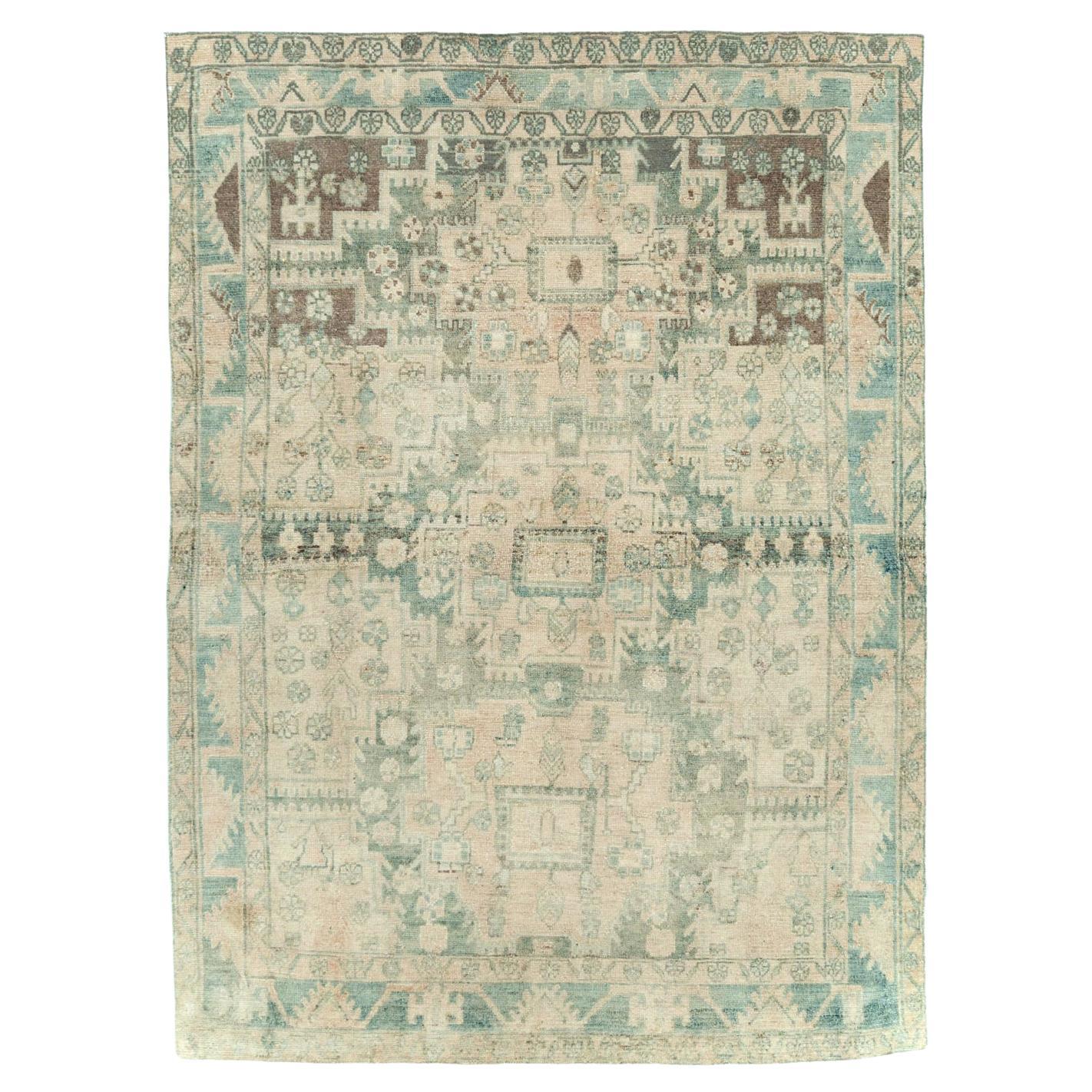 Mid-20th Century Persian Malayer Accent Rug im Angebot