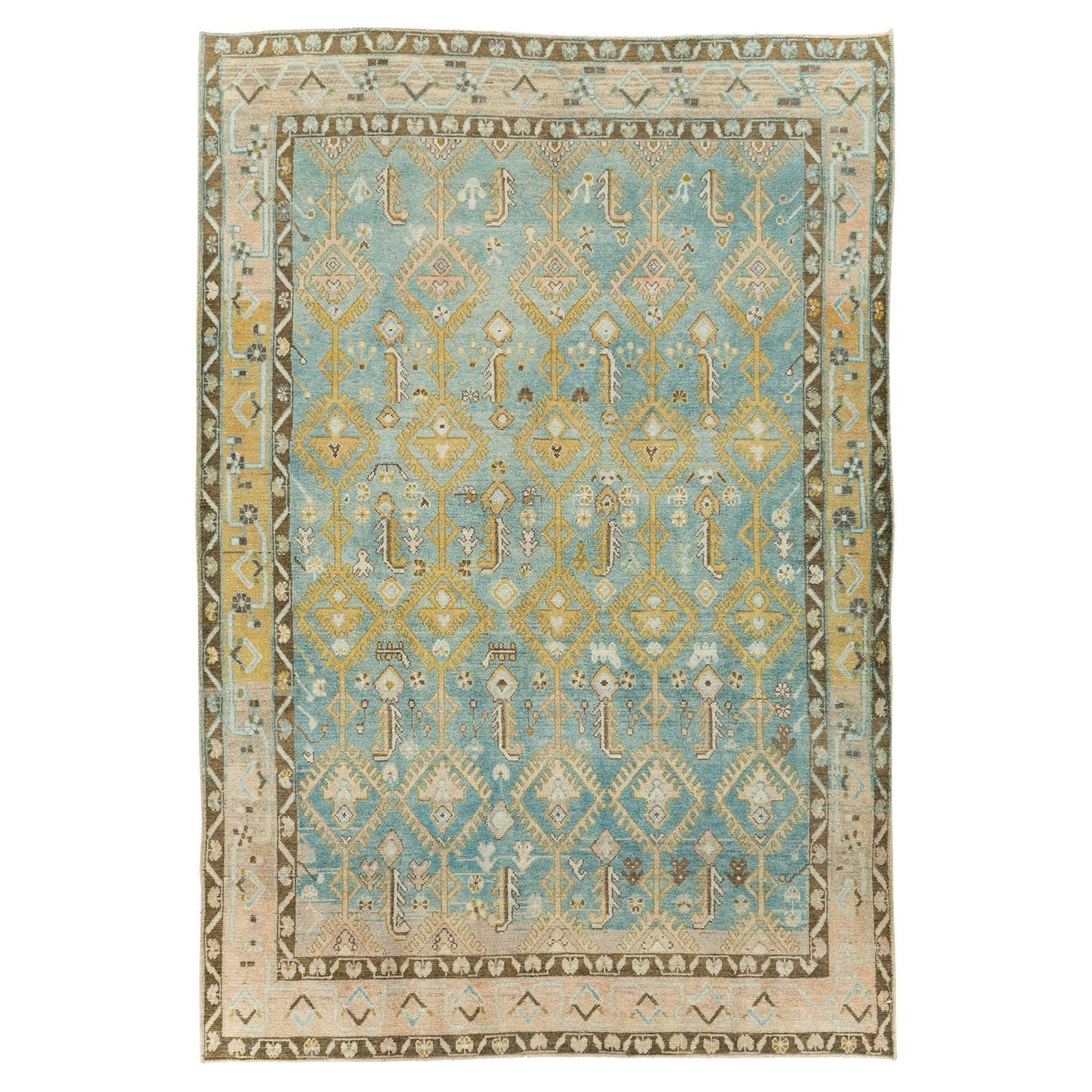 Mid-20th Century Persian Malayer Accent Rug For Sale