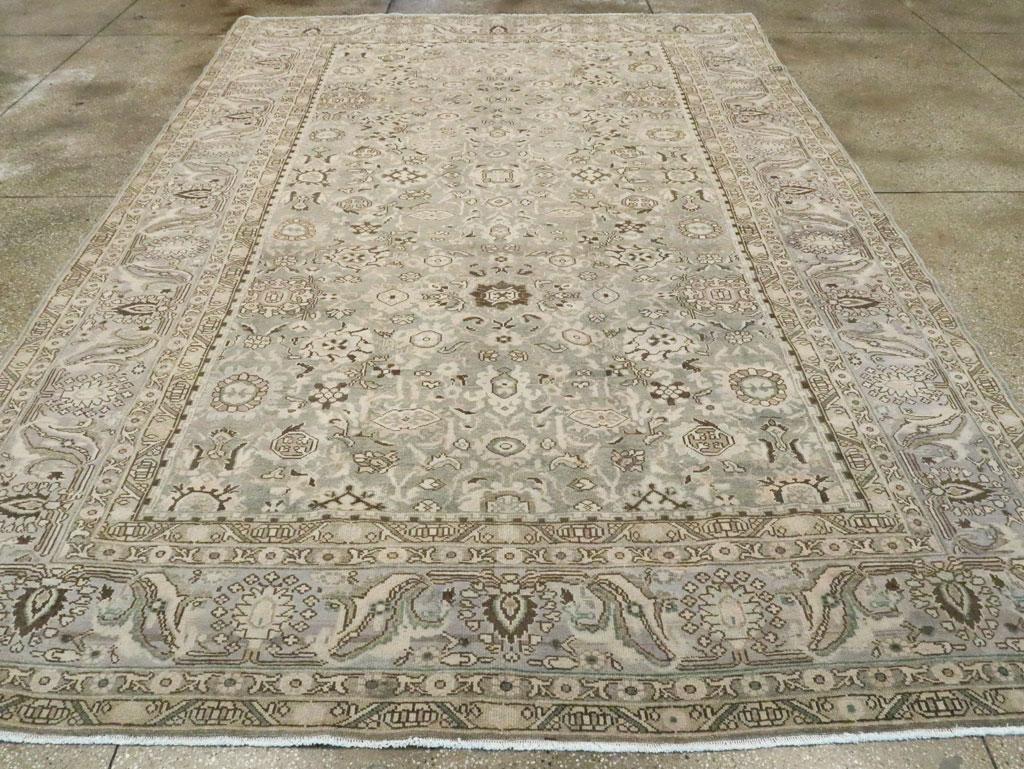 Mid-20th Century Persian Malayer Room Size Carpet in Purple-Grey and Slate-Green In Excellent Condition For Sale In New York, NY