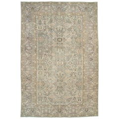 Mid-20th Century Persian Malayer Room Size Carpet in Purple-Grey and Slate-Green