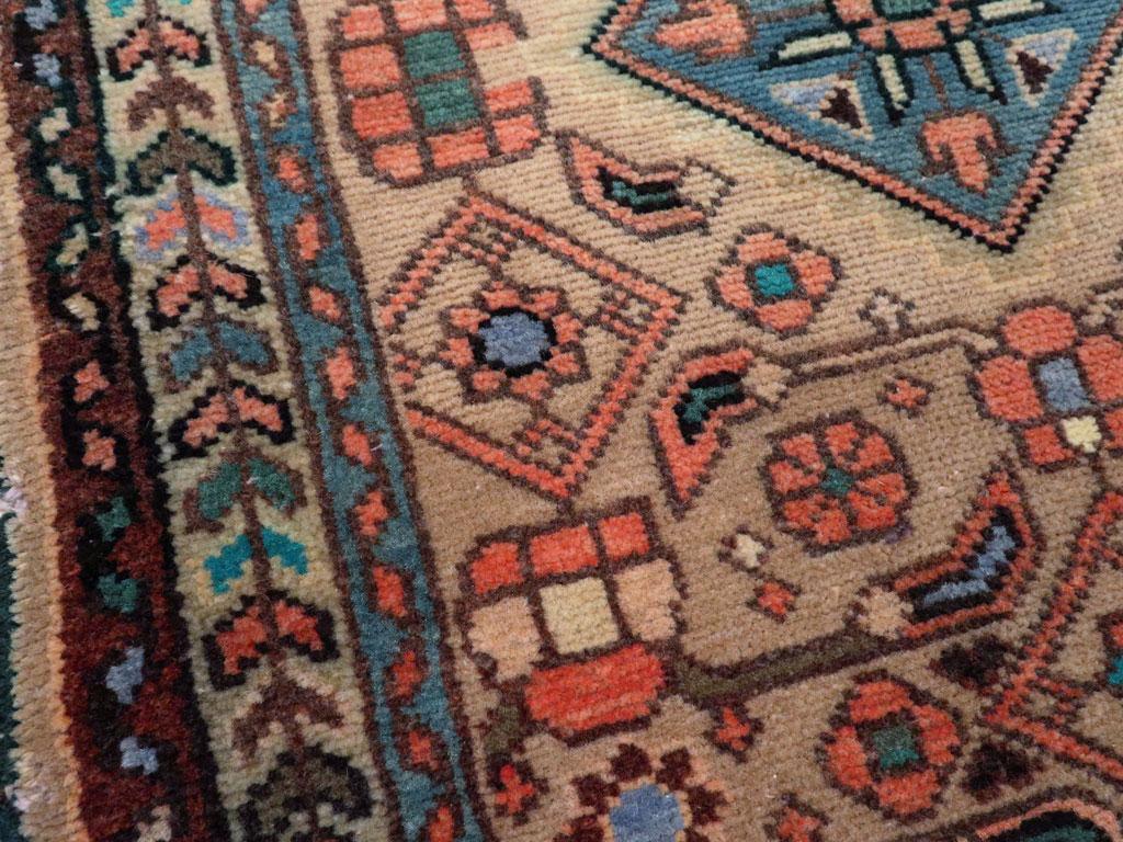 Hand-Knotted Mid-20th Century Persian Malayer Throw Rug For Sale