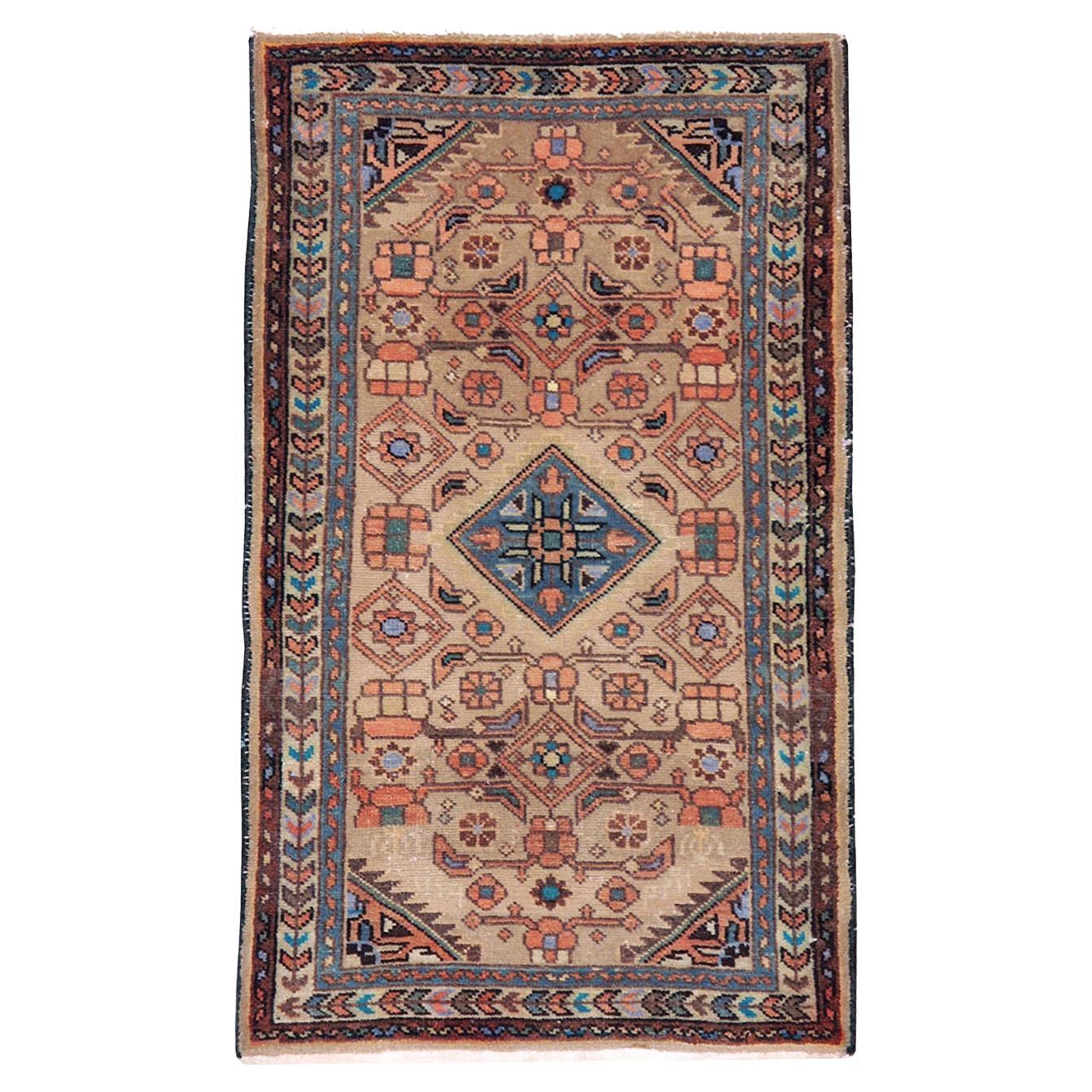 Mid-20th Century Persian Malayer Throw Rug For Sale