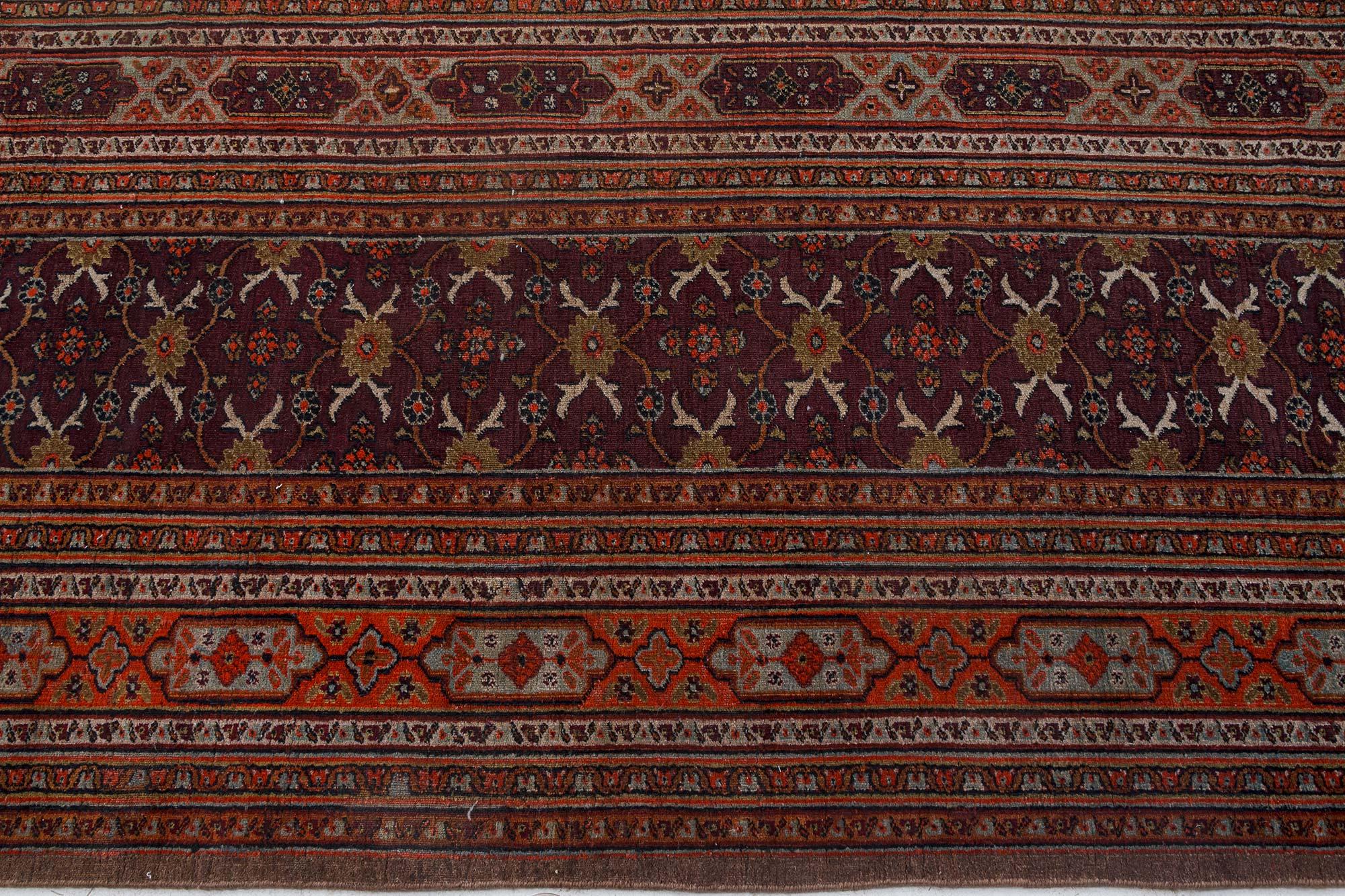 Mid-20th Century Persian Meshad Handmade Wool Rug For Sale 1