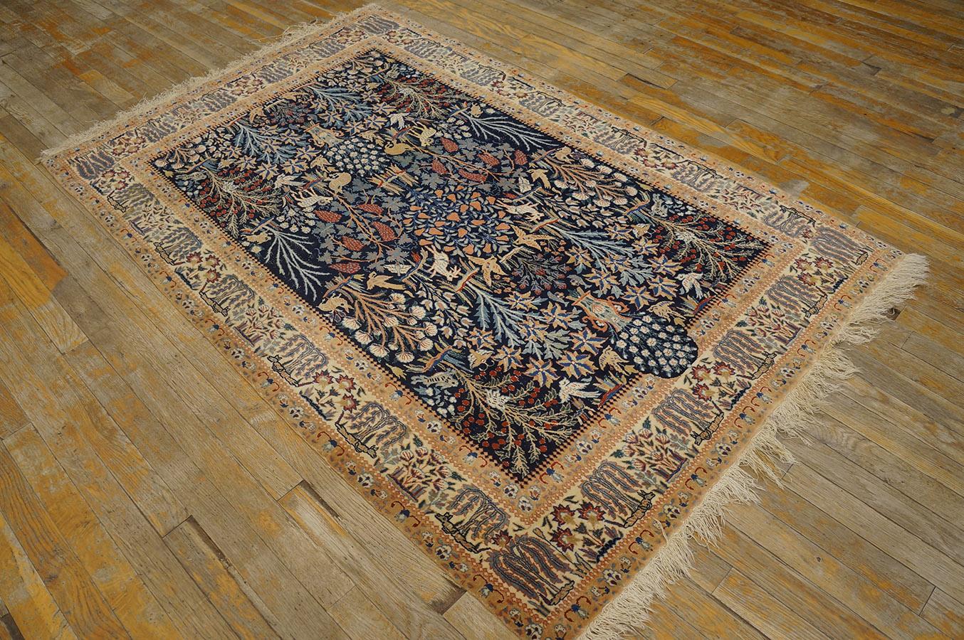 Mid-20th Century Mid 20th Century Persian Nain Carpet 3'9