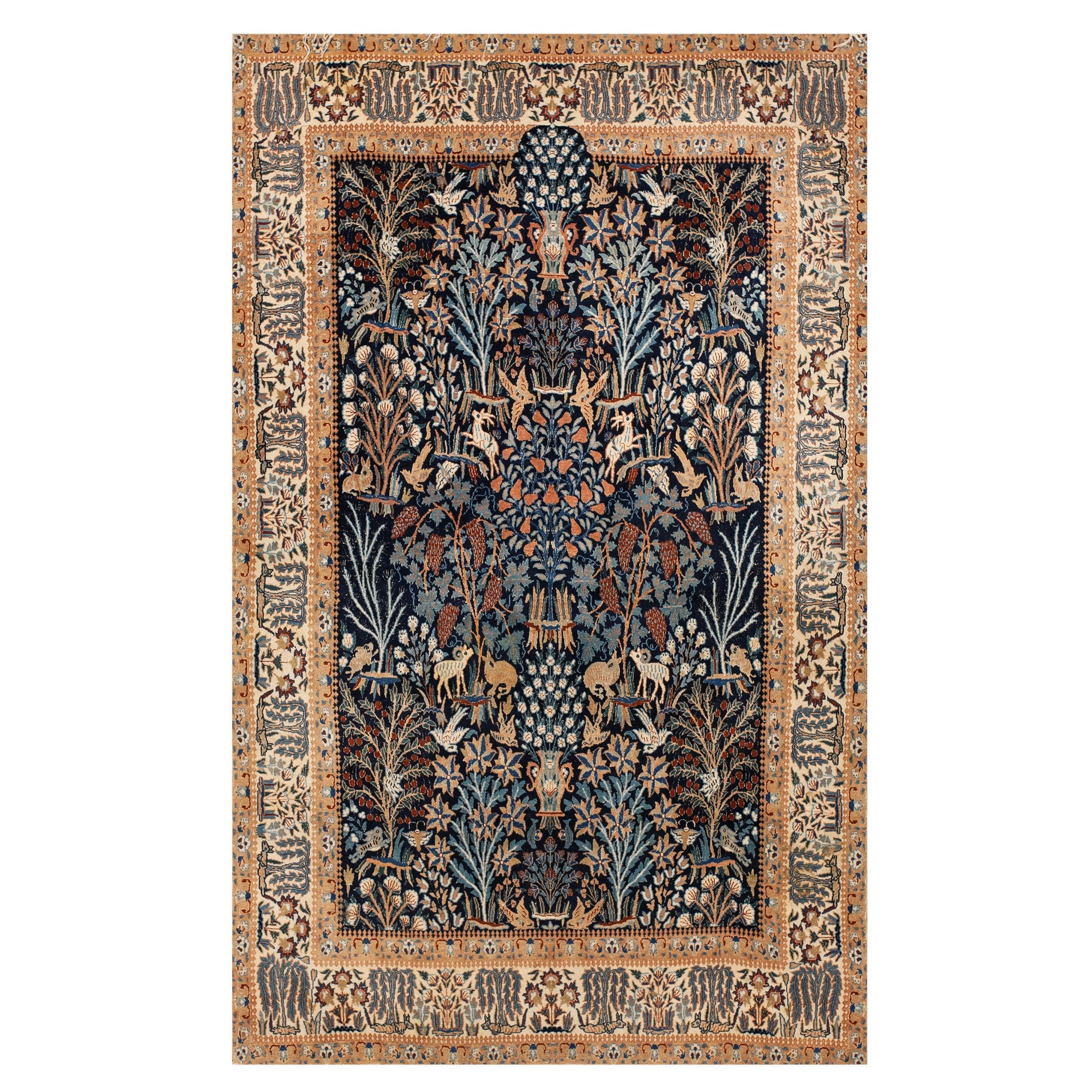 Tapis persan Nain du milieu du 20e siècle 3'9" x 5'9"