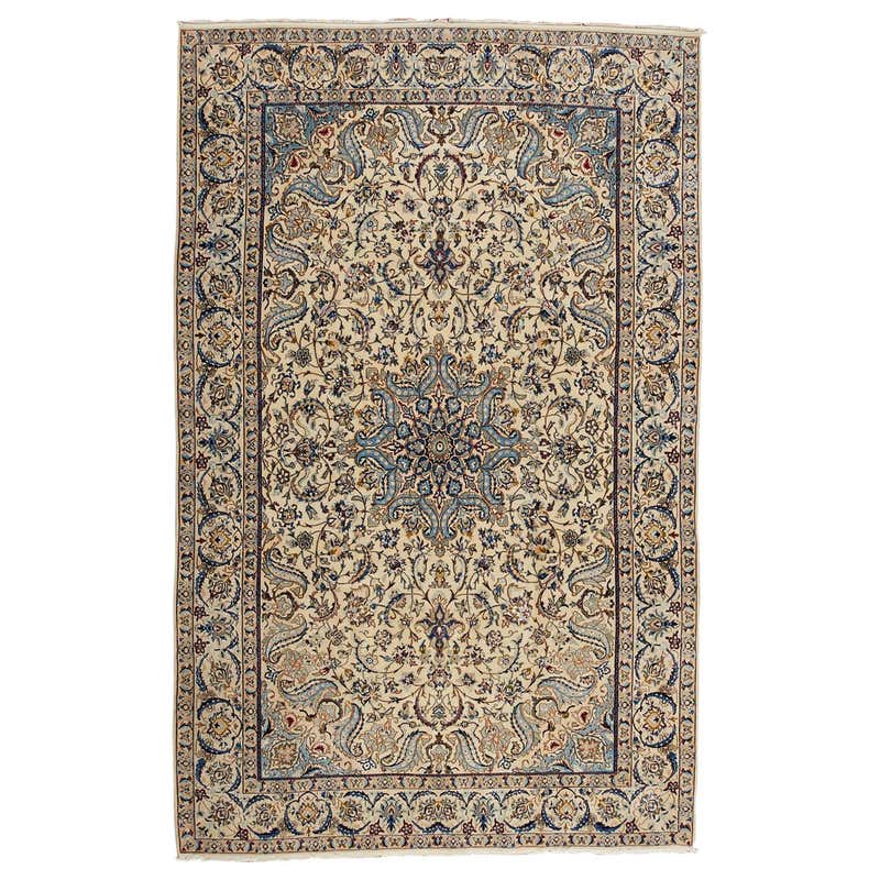 Vintage Persian Nain Rug with Traditional Style For Sale at 1stDibs