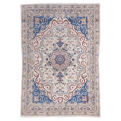 Mid-20th Century Persian Nain Throw Rug