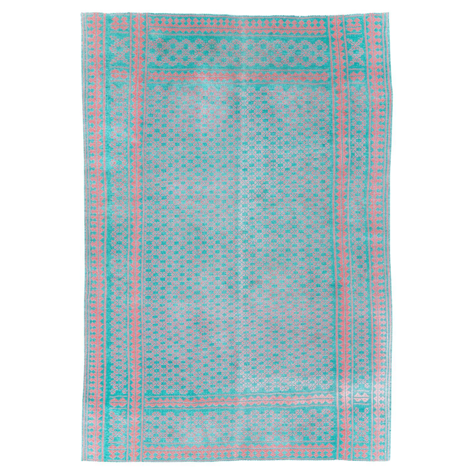 Persischer Flachgewebe-Kilim-Akzentteppich aus der Mitte des 20. Jahrhunderts mit Wendefunktion