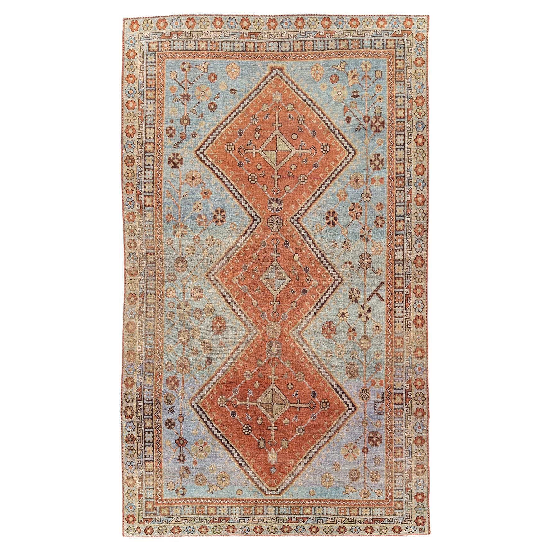 Mid-20th Century Persian Shiraz Accent Rug For Sale