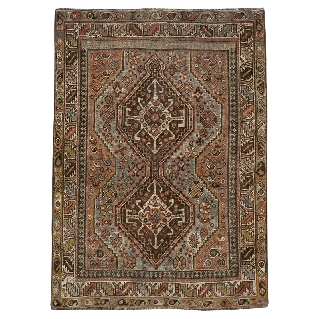 Mid-20th Century Persian Shiraz Throw Rug