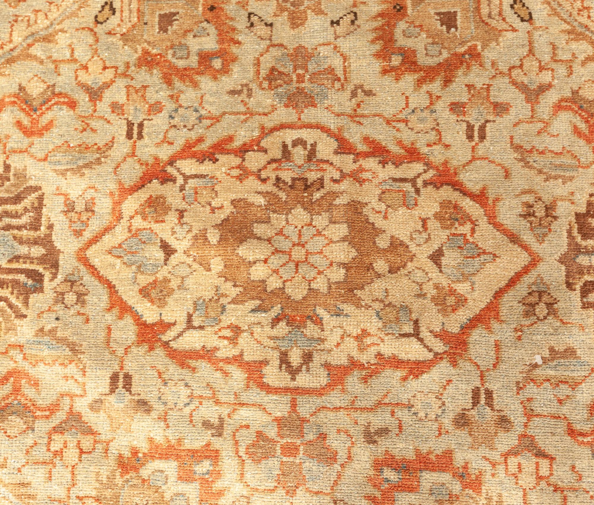 Hand-Knotted Midcentury Persian Sultanabad Botanic Handmade Rug For Sale