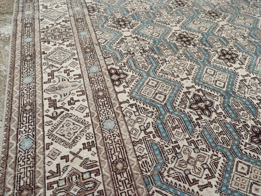Hand-Knotted Mid-20th Century Persian Tabriz Accent Carpet For Sale