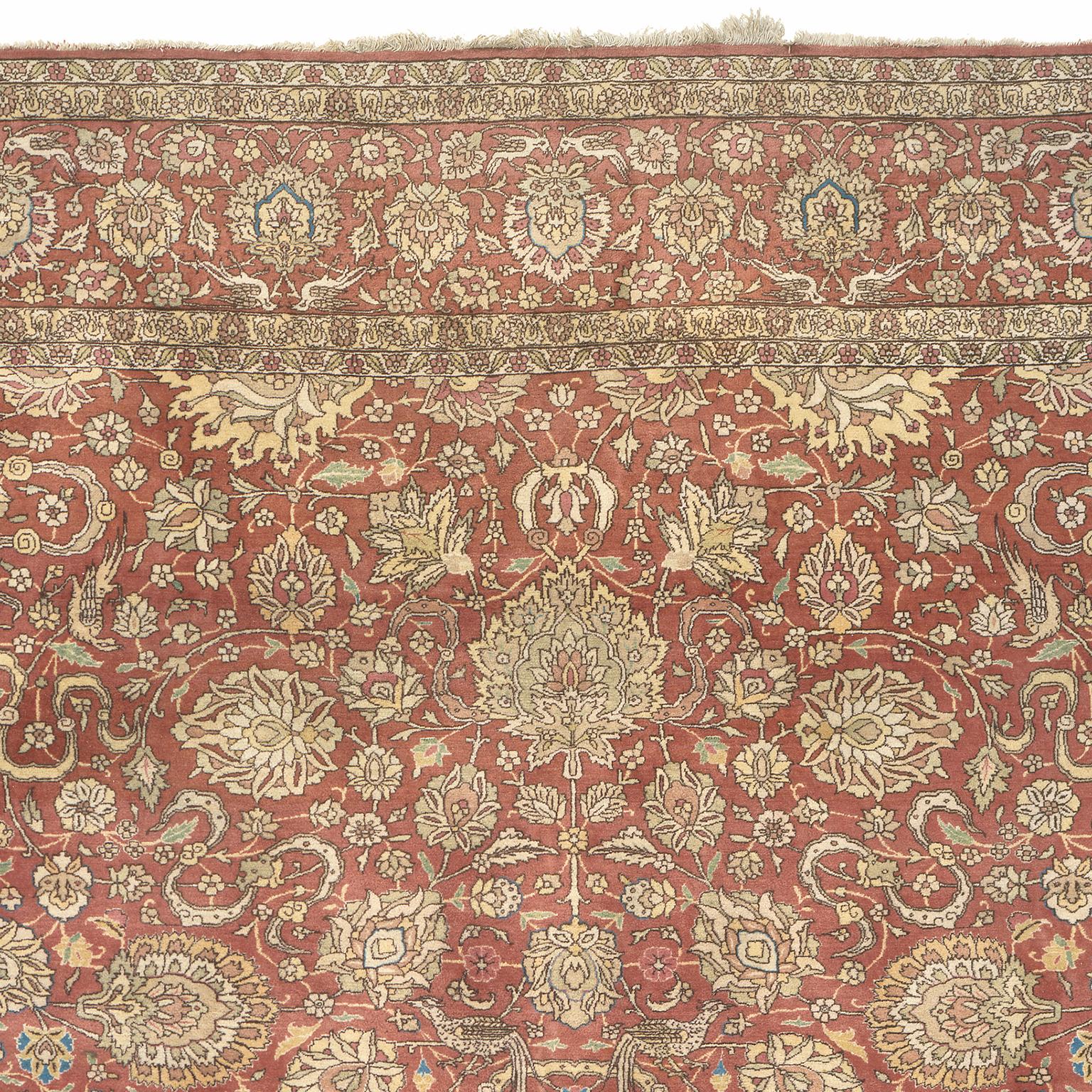 Hand-Woven Mid 20th Century Persian Tabriz Rug For Sale