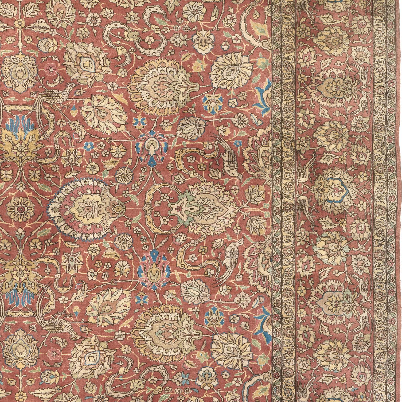 Mid 20th Century Persian Tabriz Rug In Good Condition For Sale In New York, NY
