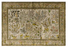 Antique Mid 20th Century Persian Tabriz Silk Carpet ( 3' 6'' x 5' - 107 x 152 cm ) 