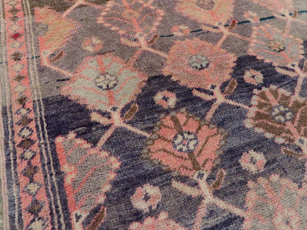 Hand-Knotted Mid-20th Century Persian Tabriz Throw Rug For Sale