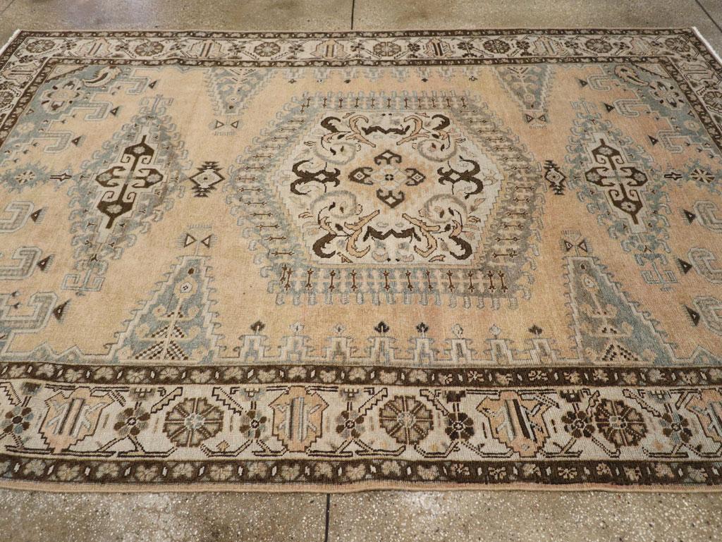 Hand-Knotted Mid-20th Century Persian Veece Accent Carpet For Sale