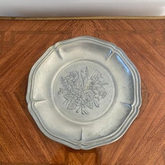 Mid-20th Century Pewter Wall Plate